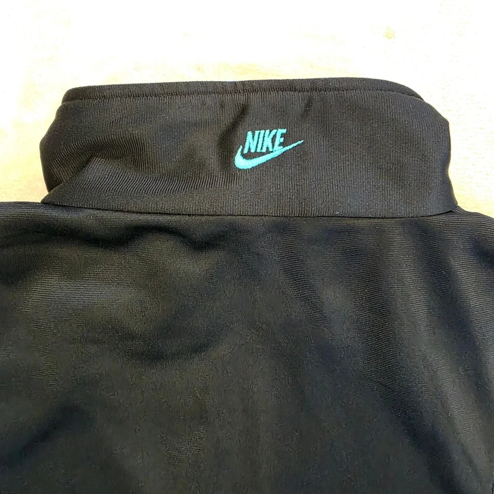 Vtg 90s Nike Oregon USA Track Jacket Mens Size L Black Turquoise Colorblock Zip